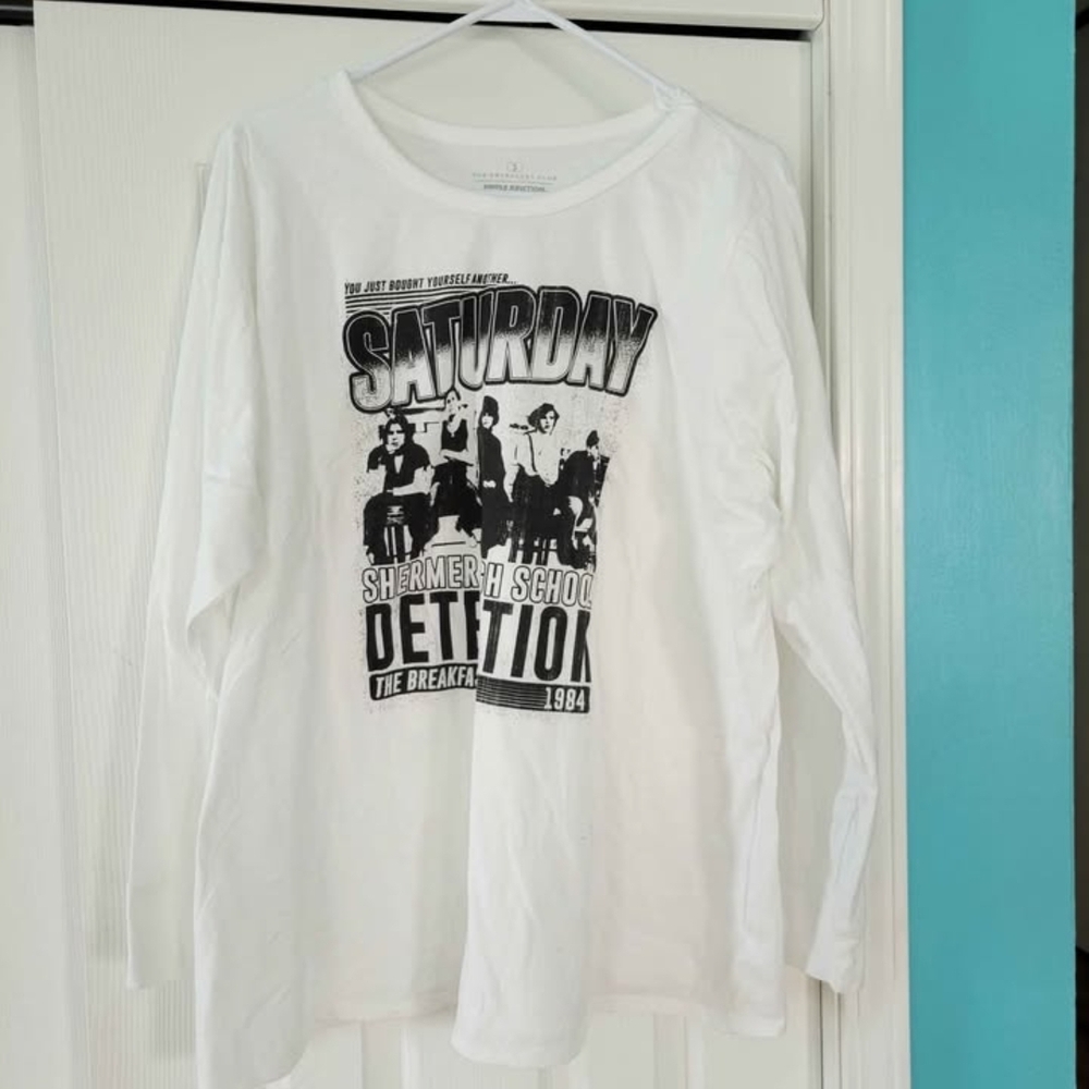 White Graphic Long Sleeve Shirt